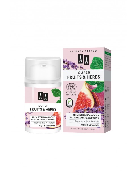   AA Super Fruits&Herbs krem dzienno-nocny przeciwzmarszczkowy regeneracja + energia NATURAL 50 ml