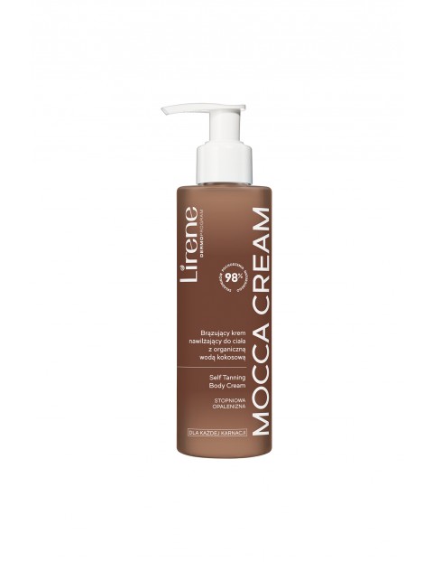 Lirene Mocca Cream Brązujacy krem nawilżający do ciała z organiczną wodą kokosową 190 ml