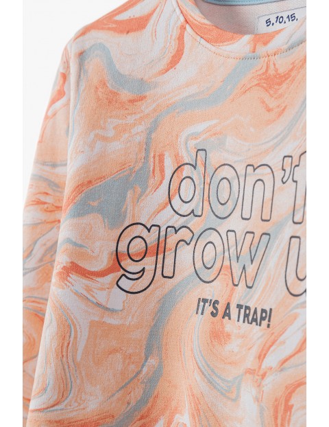 Bluza dresowa dziewczęca z napisem Don't grow up