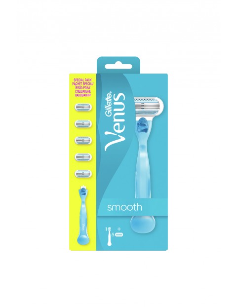 Gillette Venus Smooth Maszynka do golenia dla kobiet + 4 Ostrza Wymienne