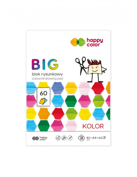 Blok rysunkowy BIG, A4, 80g  - 15 kolorów