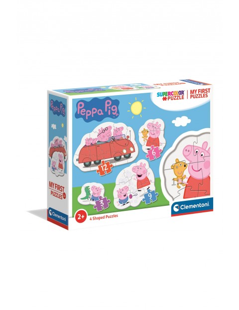 Moje pierwsze puzzle Świnka Peppa - 4 układanki 3, 6, 9 lub 12 el wiek 2+