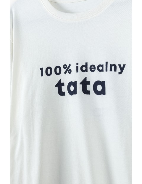 Bawełniany t-shirt męski z miekkim nadrukiem - 100% idealny tata