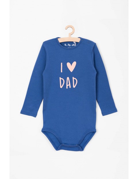 Niebieskie body z długim rękawem- I love dad