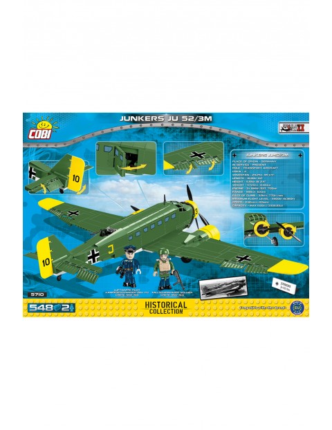 Klocki COBI 5710 Junker JU52/3m HISTORICAL COLLECTION - 548 el wiek 7+