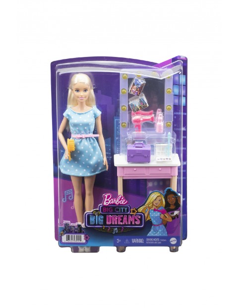 Barbie Big City Big Dreams Lalka Malibu + Toaletka Zestaw do zabawy wiek+