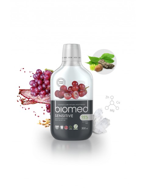 Naturalny płyn do płukania jamy ustnej dla wrażliwych zębów BIOMED - 500 ml