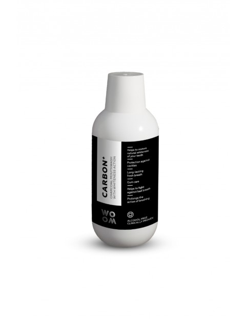 Naturalny płyn do ust z węglem WOOM CARBON+ biel 500 ml