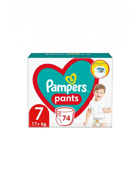 Pampers pieluchomajtki, rozmiar 7, 74 szt, 17kg+