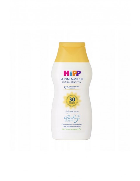 Balsam ochronny na słońce SPF30 HiPP Babysanft Ultra Sensitive, od 1. dnia życia, 200 ml