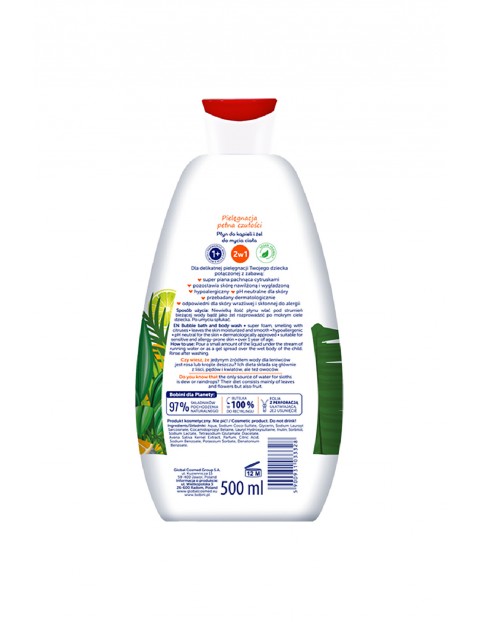 BOBINI Fun Płyn do kąpieli i żel do mycia - o zapachu cytrusów - Wysoka piana 500 ml