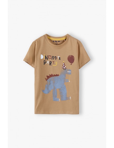 T-shirt chłopięcy bawełniany - Dino