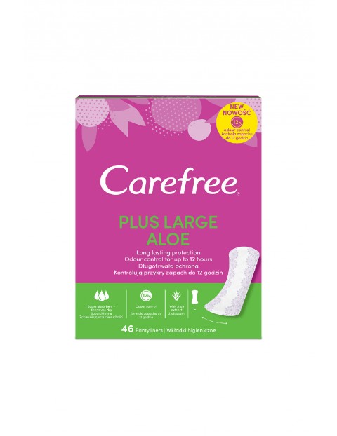 Wkładki higieniczne Carefree Plus Large Aloe - 46 sztuk