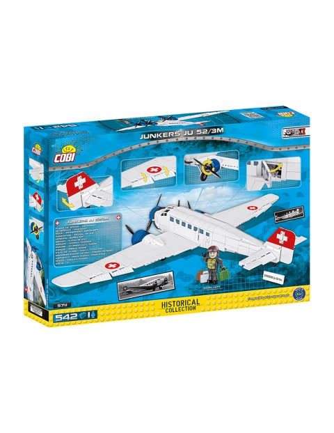 Klocki COBI 5711 Junker JU52/3m Civil Version HISTORICAL COLLECTION - 542 el wiek 7+