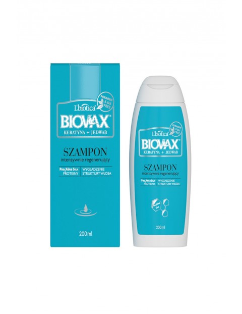 BIOVAX KERATYNA+JEDWAB szampon do każdego rodzaju włosów 200ml