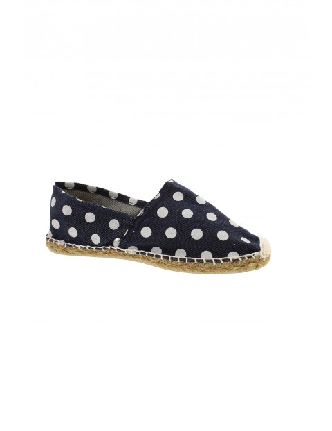 Espadryle damskie czarne w grochy