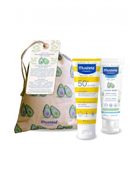 Mustela Zestaw SUN Maluszek w podróży - mleczko SPF 50+ 40ml + krem do twarzy 40ml, skóra normalna