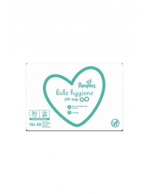 Pampers Kids Hygiene, Nawilżane chusteczki podróżne 15x40szt.