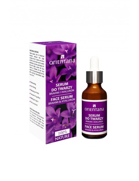 Orientana BIO serum do twarzy BRAHMI & HIALURON, 30ml