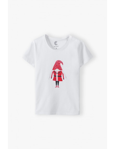 Bawełniany t-shirt damski z motywem świątecznym
