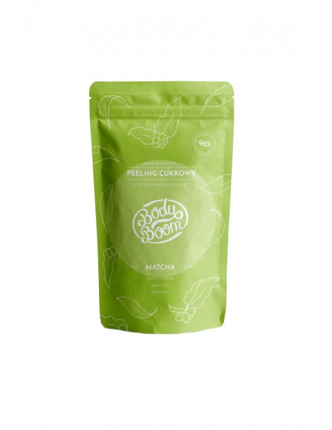 BODYBOOM Peeling cukrowy MATCHA antycellulitowo-stymulujący 100 g