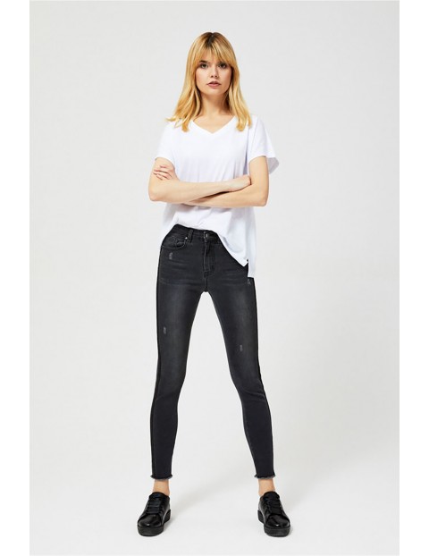 Spodnie damskie jeansowe typu high waist czarne