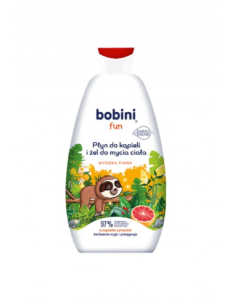 BOBINI Fun Płyn do kąpieli i żel do mycia - o zapachu cytrusów - Wysoka piana 500 ml