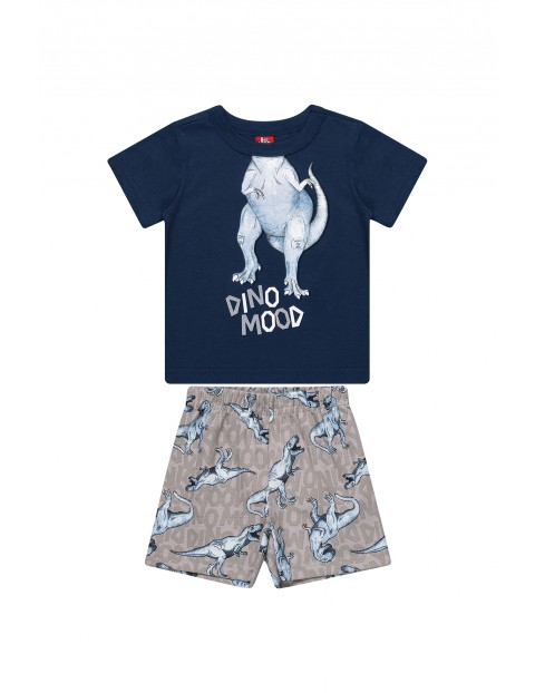 Komplet chłopięcy t-shirt i granatowe spodenki Dino Mood 