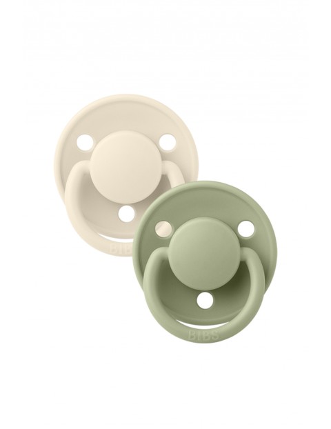 Bibs De lux 2-pack Ivory & Sage silikonowy one size