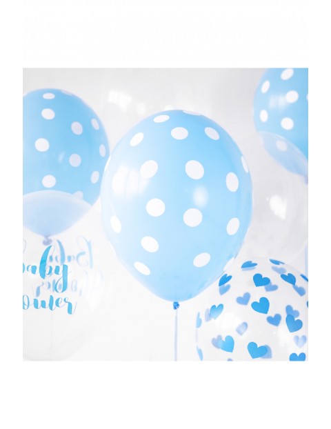 Balony Kropki Pastel Baby Blue 6 szt.