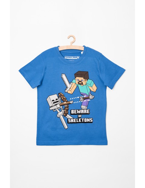 Niebieski t-shirt chłopięcy Minecraft