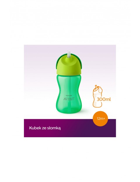 Kubek z giętką słomką Avent pojemność  300ml-12msc+