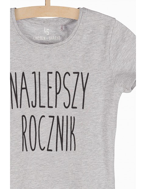 T-shirt dziewczęcy szary- Najlepszy rocznik