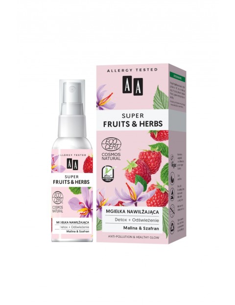 AA Super Fruits&Herbs mgiełka nawilżająca detox + odświeżenie NATURAL 50 ml