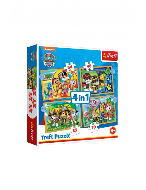 Puzzle Trefl 4w1 - Wakacyjny Psi Patrol