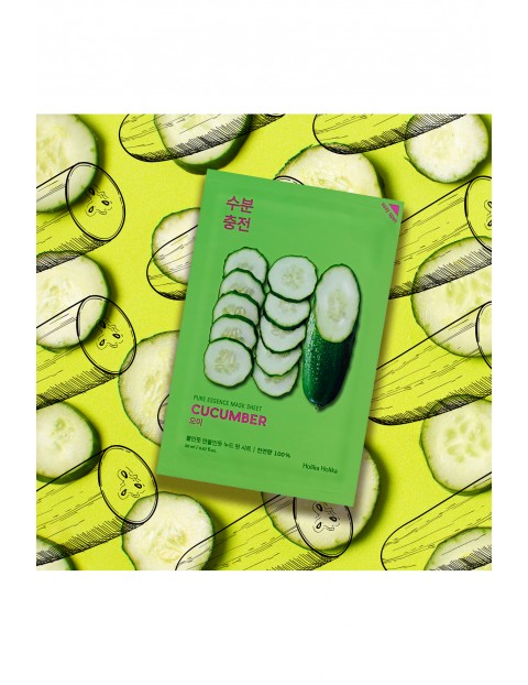 Holika Holika Pure Essence Mask Sheet - Cucumber maska na bawełnianej płachcie-23 ml