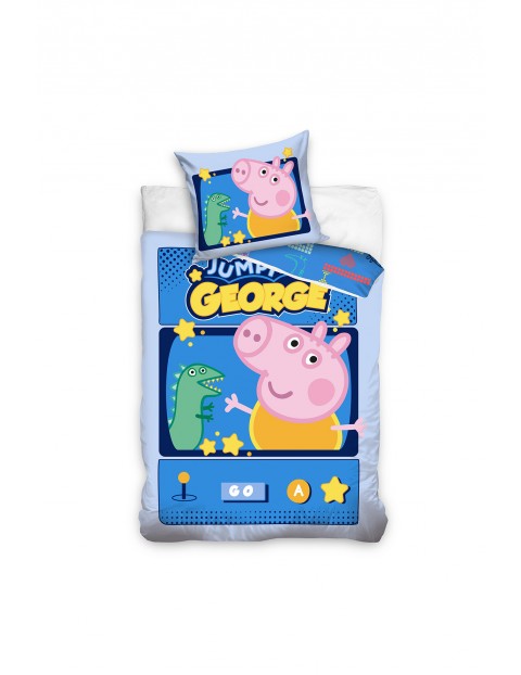 Komplet pościeli bawełnianej Peppa Pig 140x200+70x90 cm