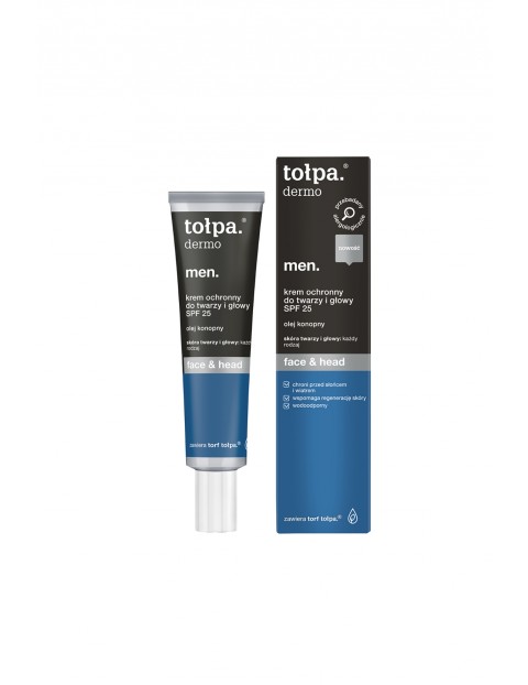 tołpa dermo men face & head krem ochronny do twarzy i głowy, SPF 25 40 ml