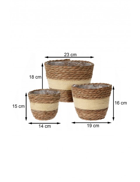 Zestaw donic plecionych 3-pak - ciemnozielony