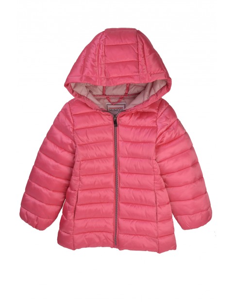 Różowa pikowana kurtka dla dziewczynki