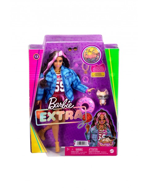 Barbie Extra Lalka Sportowa sukienka/Czarno-różowe włosy 3+