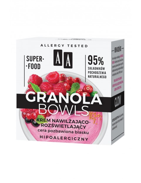   AA Granola Bowls krem nawilżająco-rozświetlający Glow cera pozbawiona blasku 50 ml