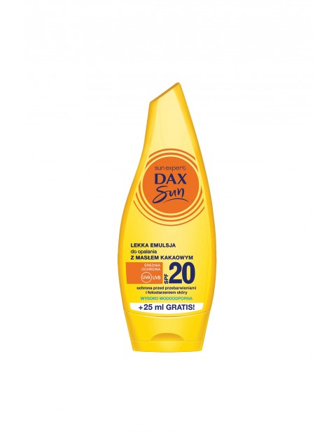 Dax Sun, lekka emulsja do opalania z masłem kakaowym SPF 20, 175 ml