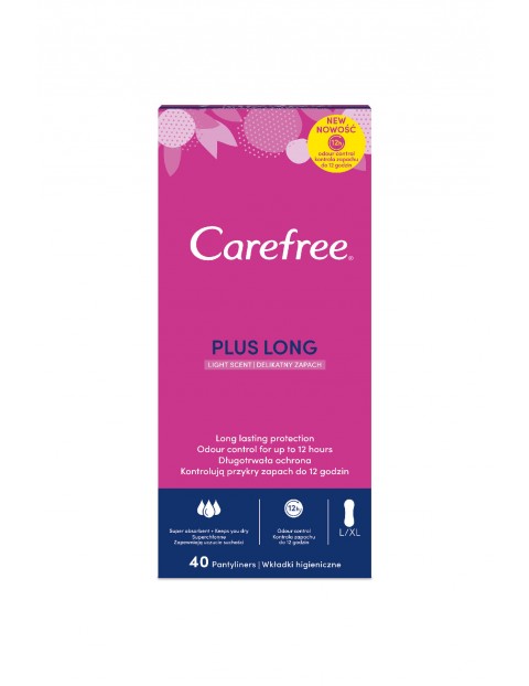 Wkładki higieniczne Carefree Plus Long  Light Scent - 40 sztuk 