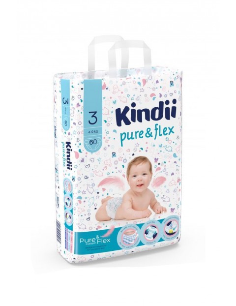 Pieluchy jednorazowe Kindii Midi 60 szt. rozmiar3 - 4-9kg