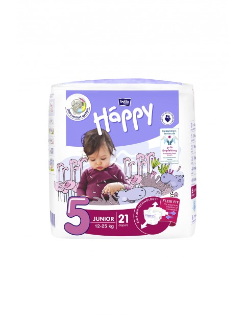 Pieluchy HAPPY średnie BBH JUNIOR 12-25 kg 21szt.