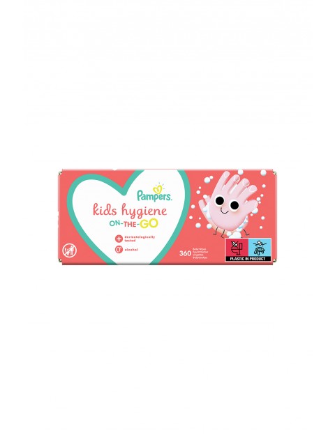 Pampers Kids Hygiene, Nawilżane chusteczki podróżne 9x40 szt.