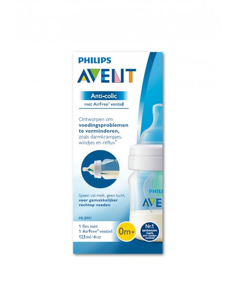 Butelka  Avent Anti-colic 125ml z nakładką antykolkową AirFree™ 0msc+