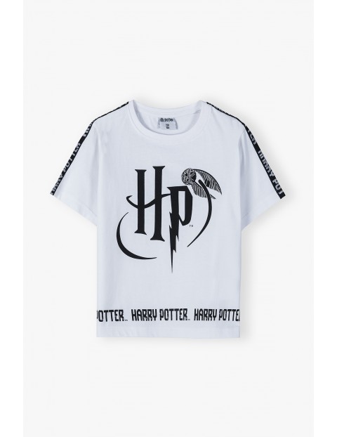 Bawełniany t-shirt dziewczęcy Harry Potter - biały