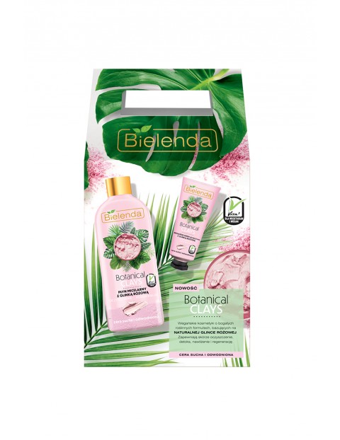 Zestaw BOTANICAL CLAYS z glinką różową ( Wegański krem z glinką różową 50ml +Wegański płyn micelarny z glinką różową 500ml)